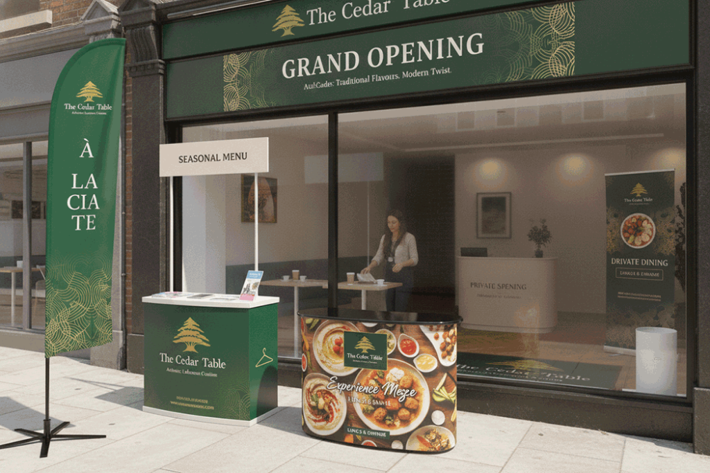 Lebanese Restaurant Outdoor Banner Stands