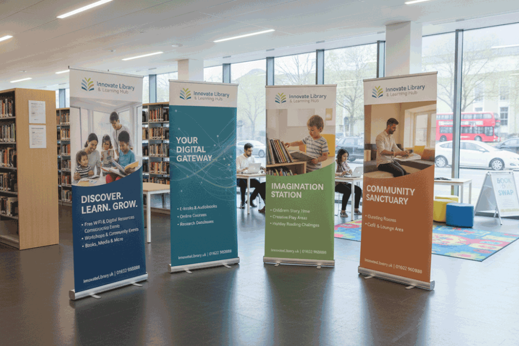 Library Indoor Banner Stands