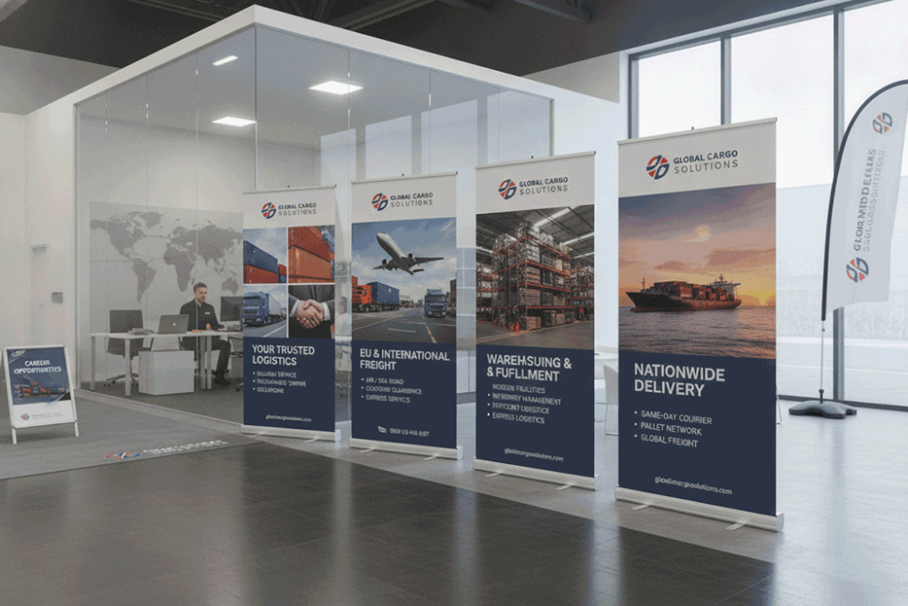 Logistics Company Indoor Banner Stands