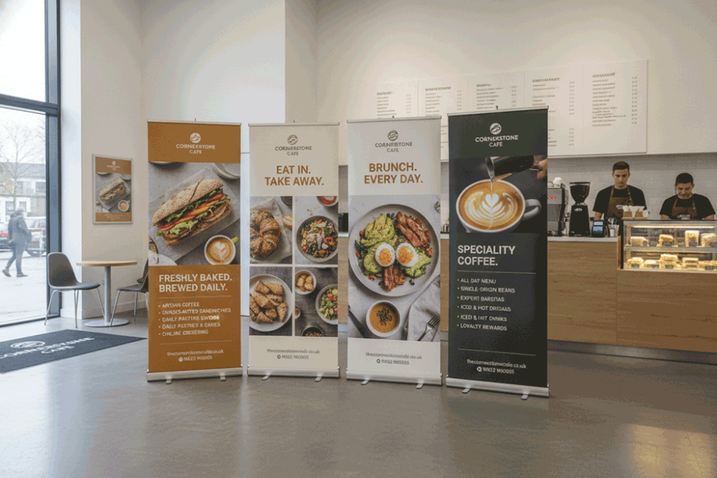 Lunch Cafe Indoor Banner Stands