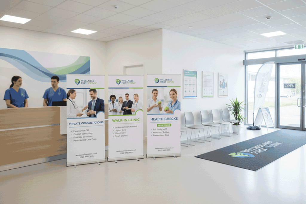 Medical Clinic Indoor Banner Stands