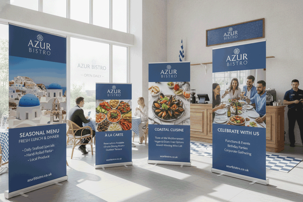Mediterranean Restaurant Indoor Banner Stands