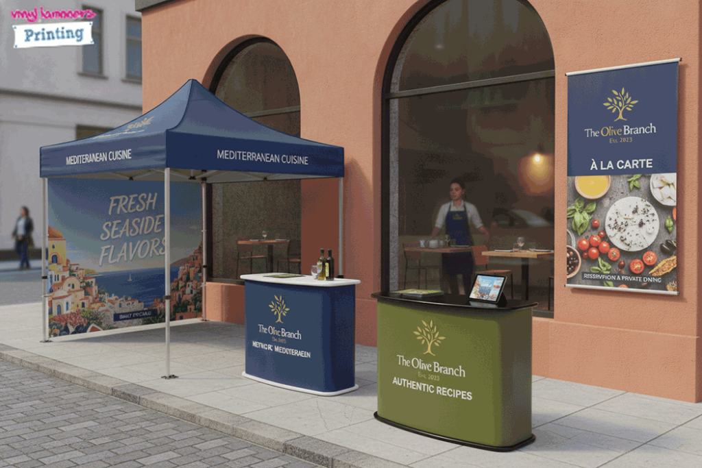 Mediterranean Restaurant Outdoor Banner Stands
