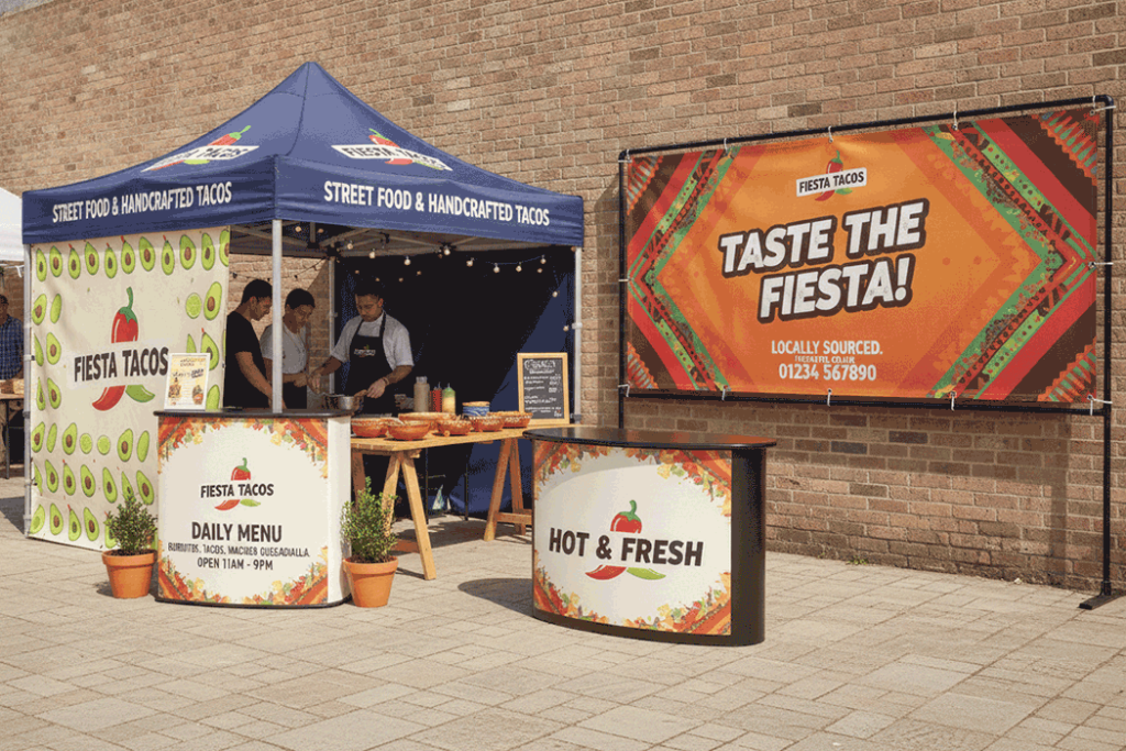 Mexican Food Stall Outdoor Banner Stands