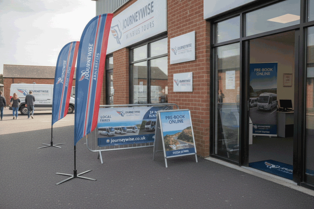 Minibus Hire Outdoor Banner Stands