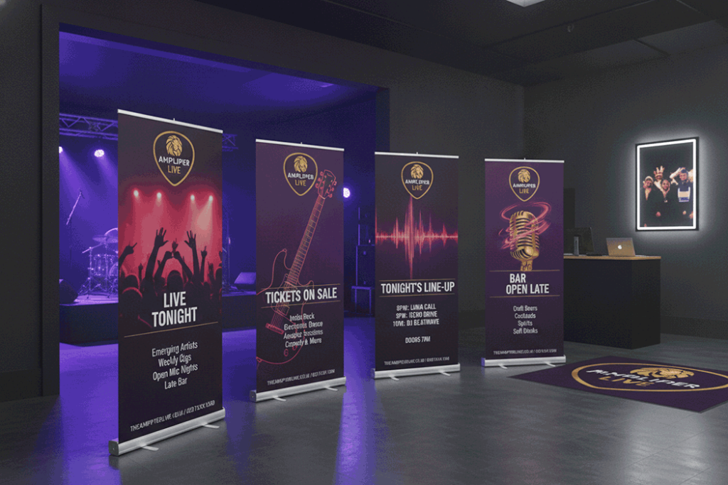 Music Venue Indoor Banner Stands