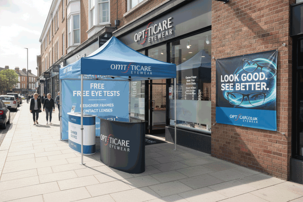 Optician Outdoor Banner Stands