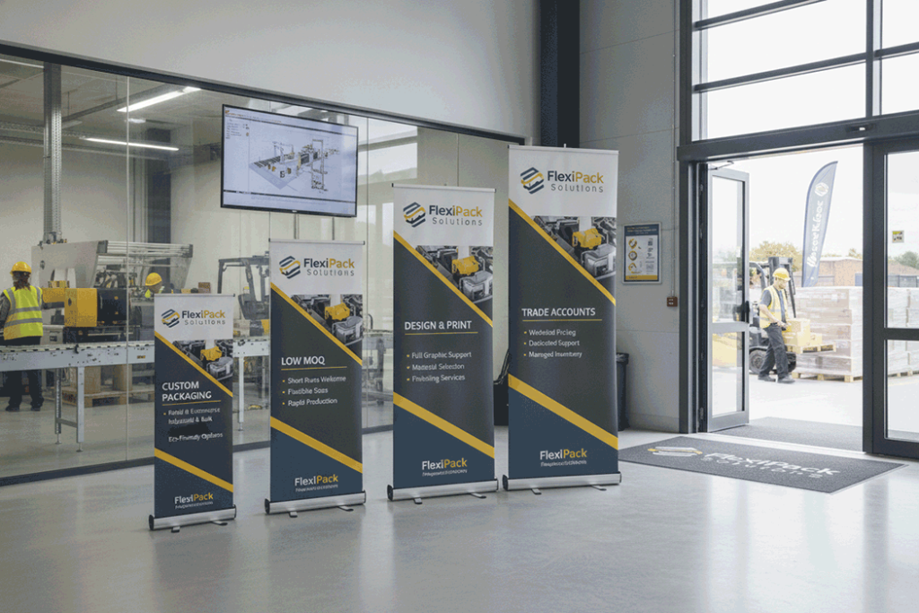 Packaging Company Indoor Banner Stands