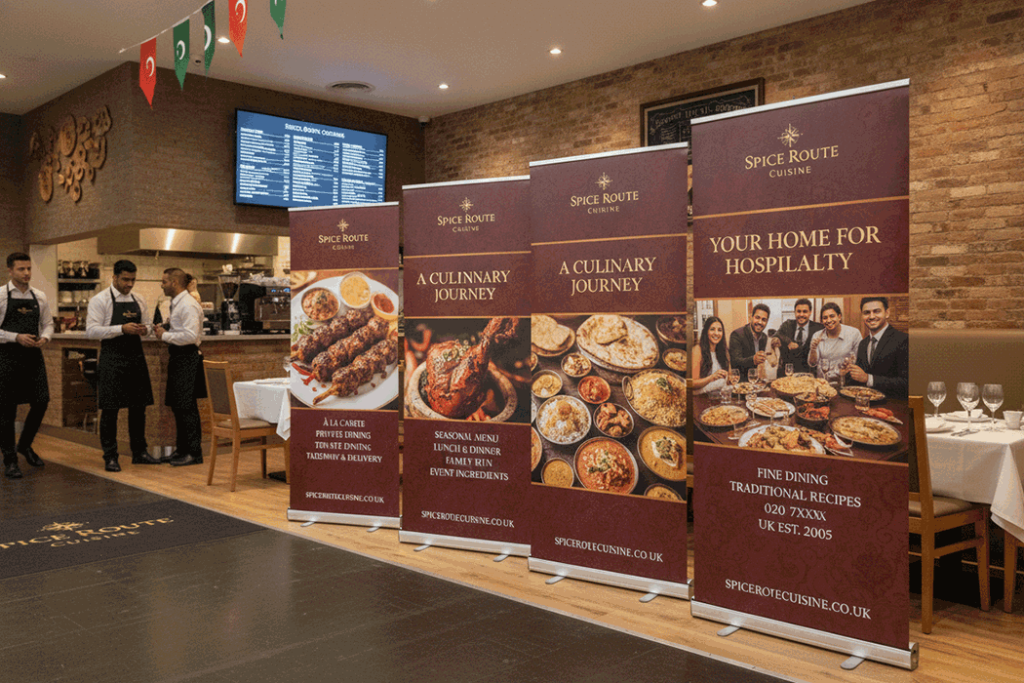 Pakistani Restaurant Indoor Banner Stands