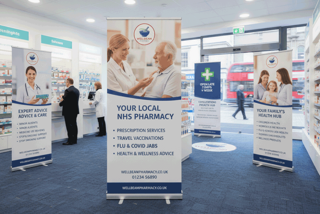 Pharmacy Indoor Banner Stands