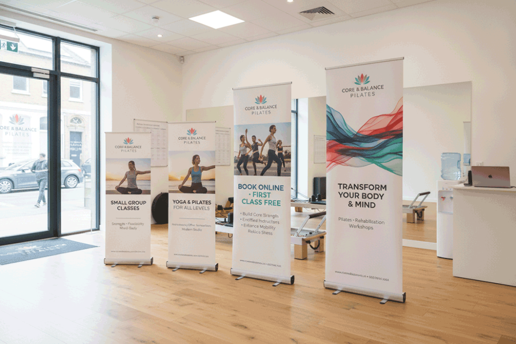 Pilates Studio Indoor Banner Stands