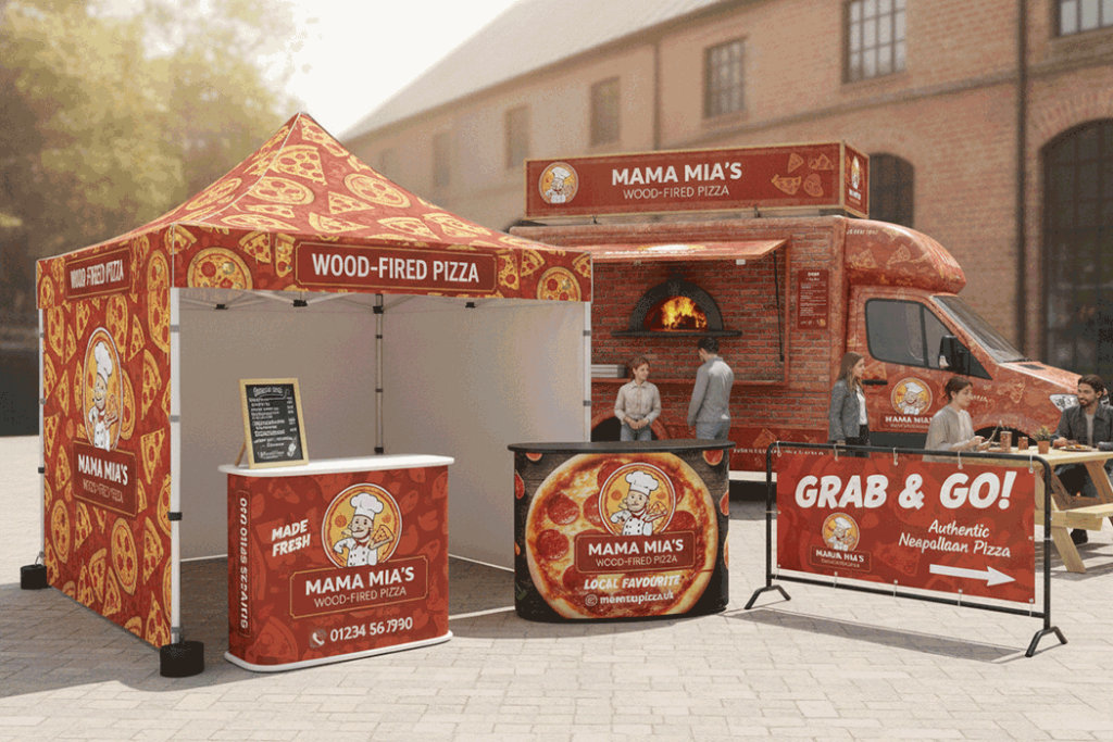 Pizza Van Outdoor Banner Stands