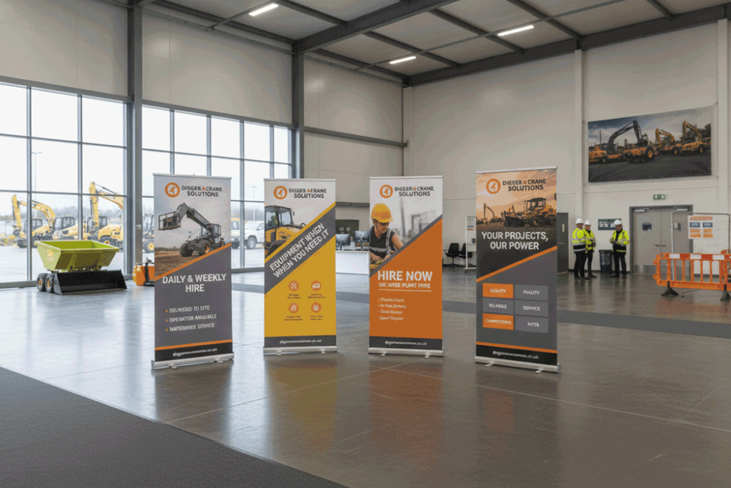 Plant Hire Indoor Banner Stands
