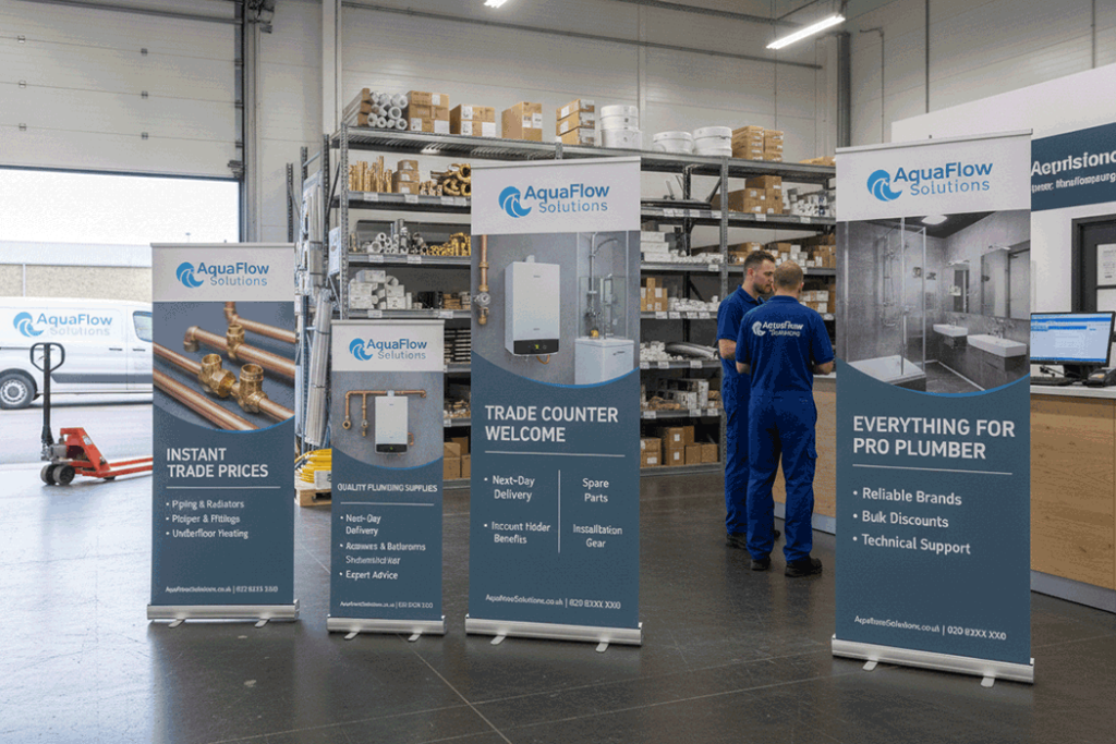 Plumbing Supplier Indoor Banner Stands