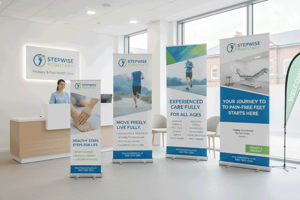 Podiatry Clinic Indoor Banner Stands