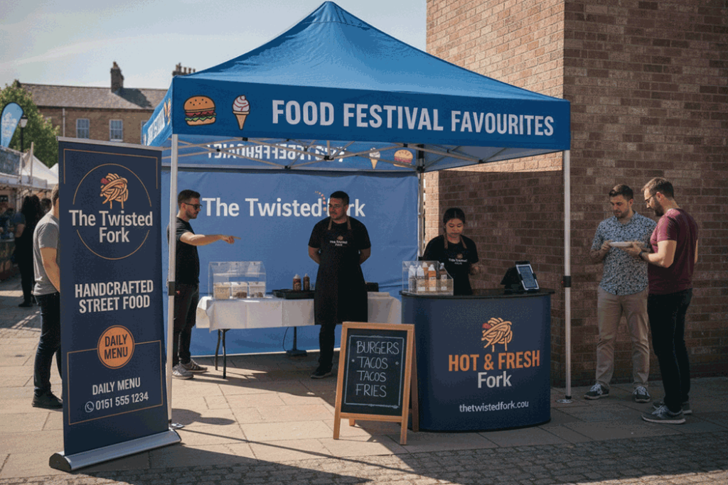 Pop Up Food Stall Outdoor Banner Stands