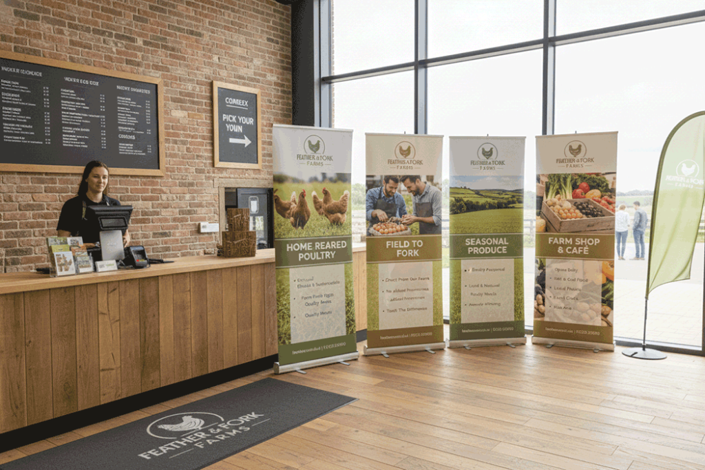 Poultry Farm Indoor Banner Stands