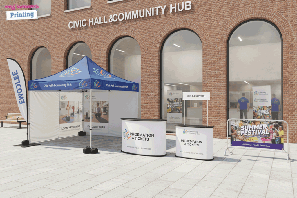 Public Building Outdoor Banner Stands