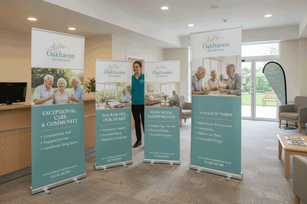Residential Care Home Indoor Banner Stands