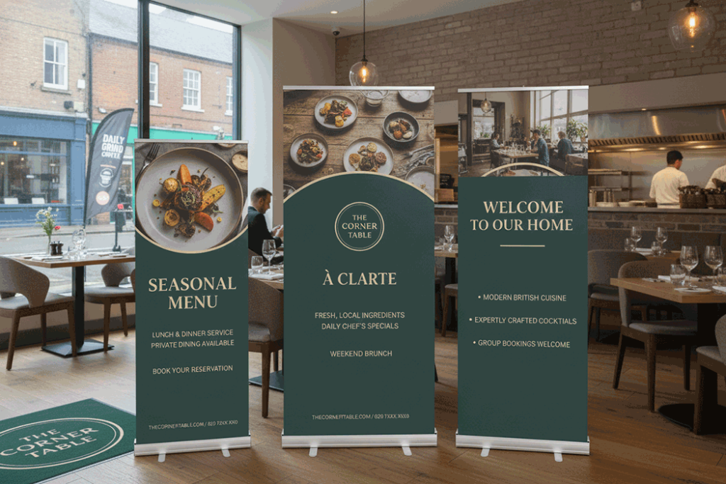 Restaurant Indoor Banner Stands