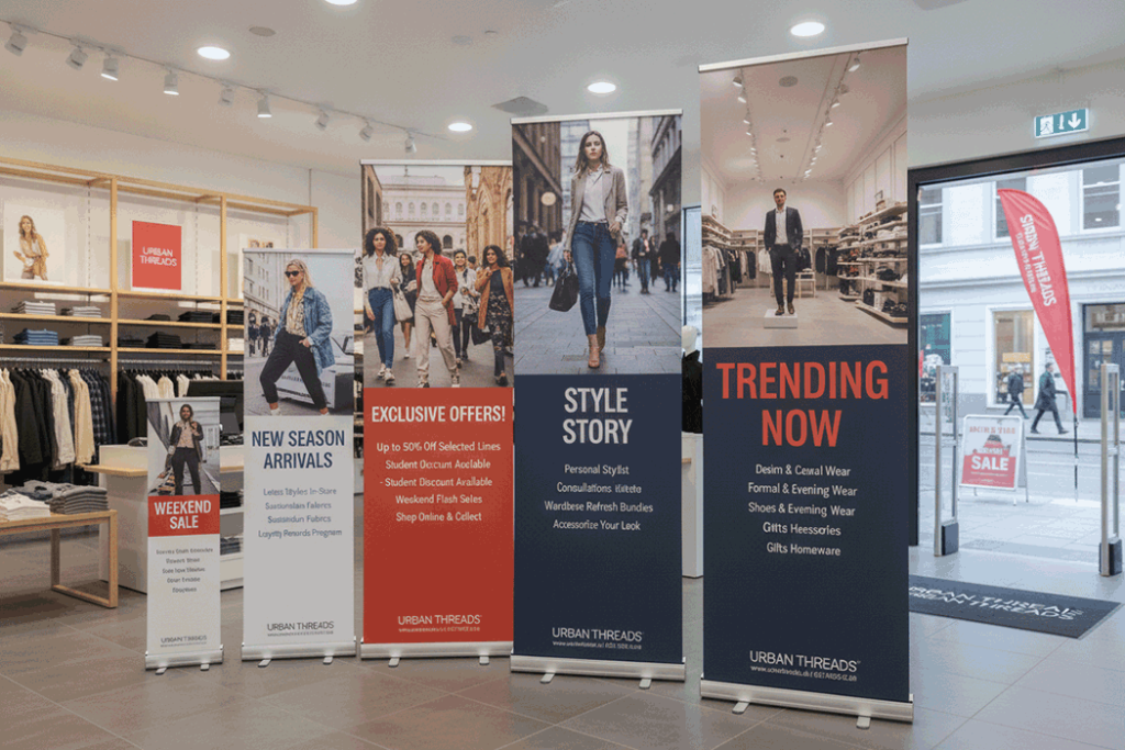 Retail Store Indoor Banner Stands