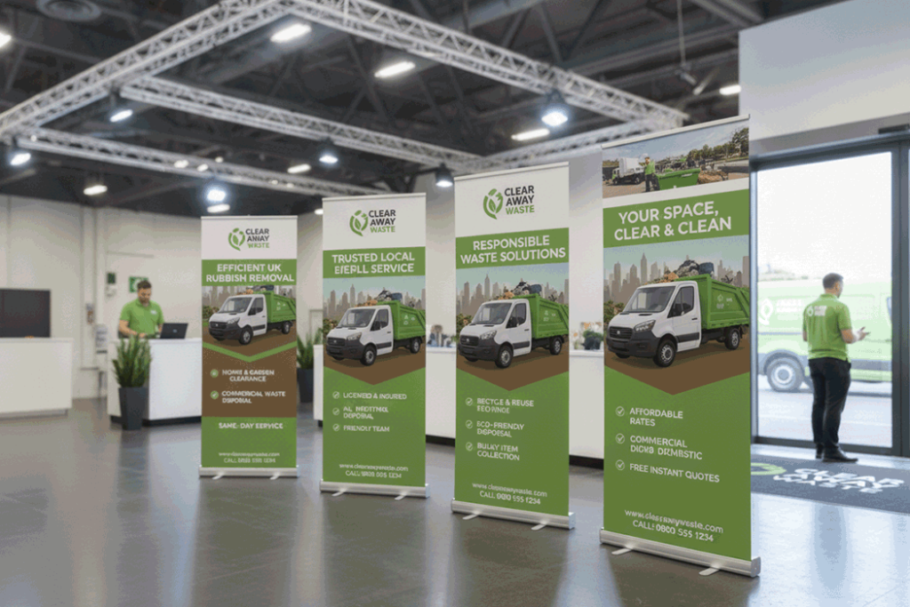 Rubbish Removal Indoor Banner Stands