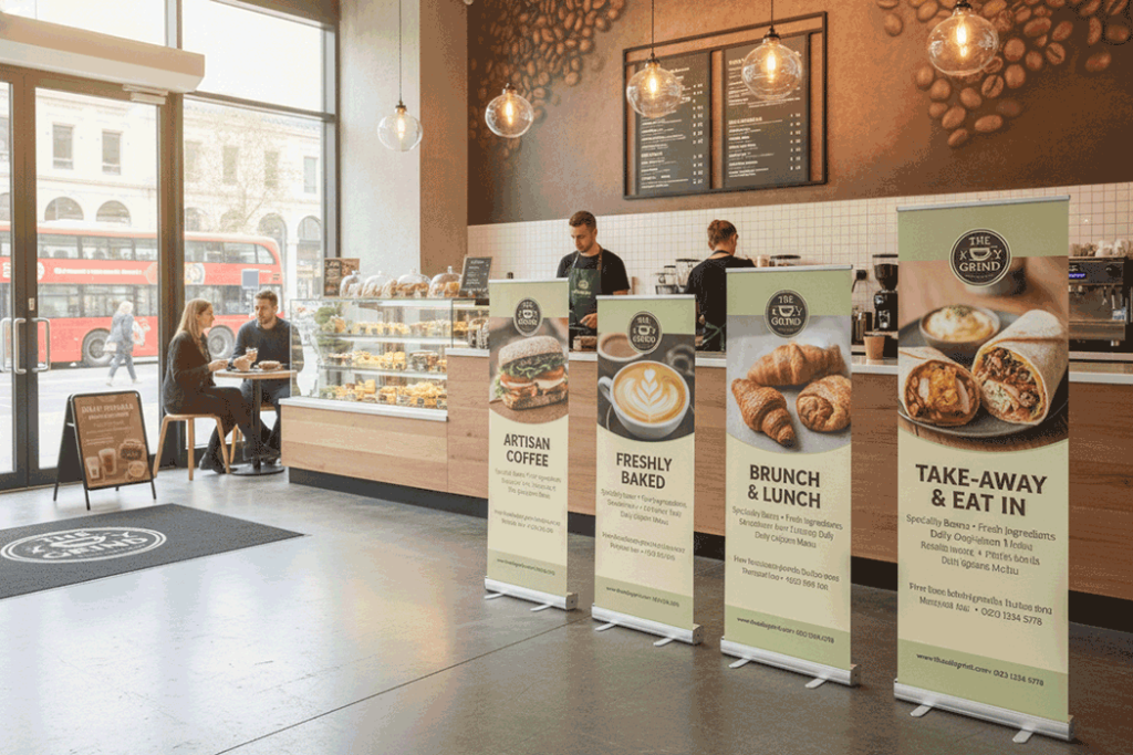Sandwich Cafe Indoor Banner Stands