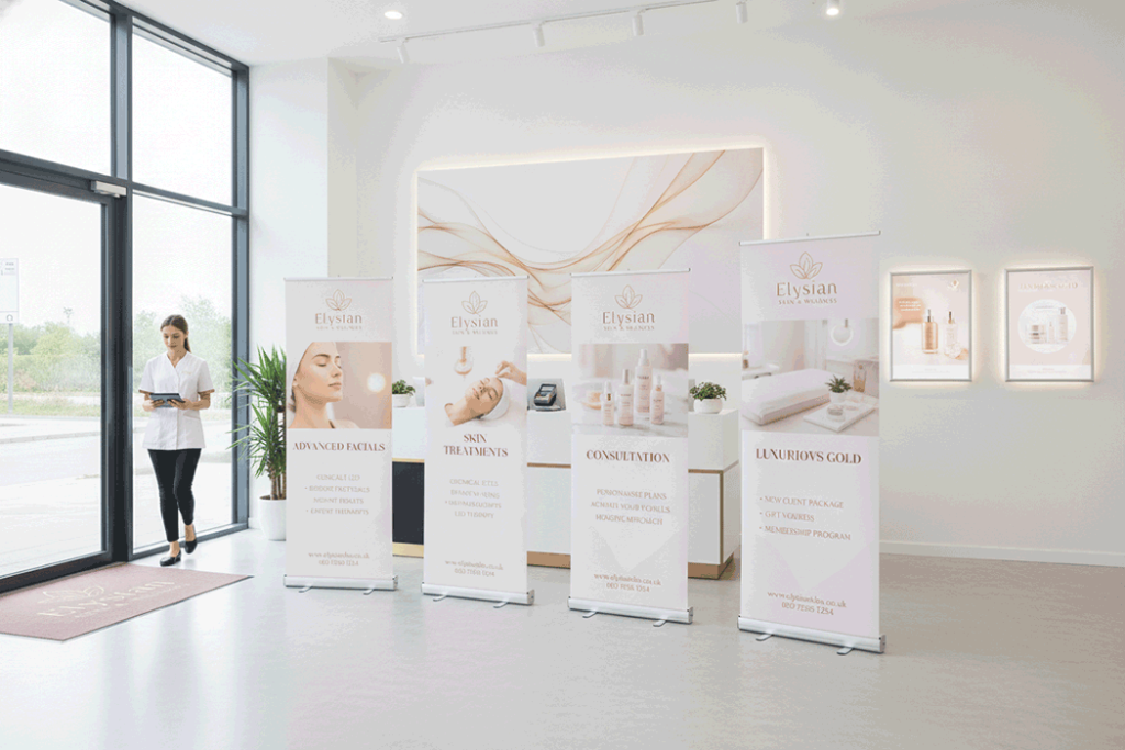 Skincare Clinic Indoor Banner Stands