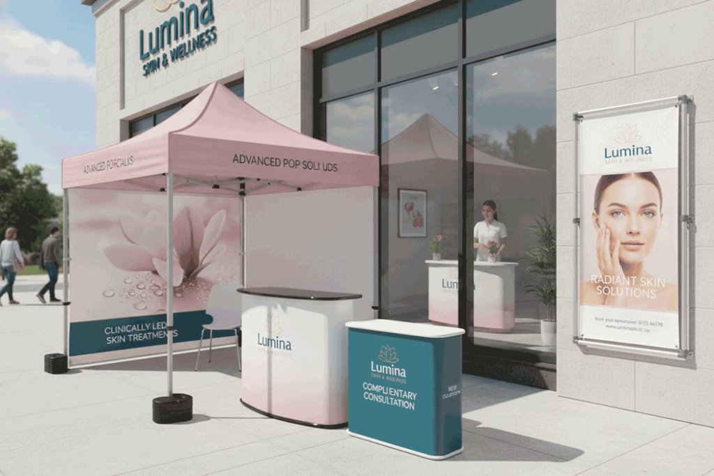 Skincare Clinic Outdoor Banner Stands