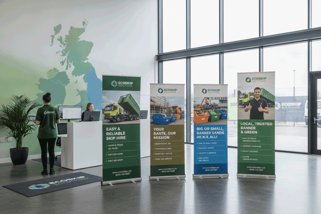 Skip Hire Indoor Banner Stands