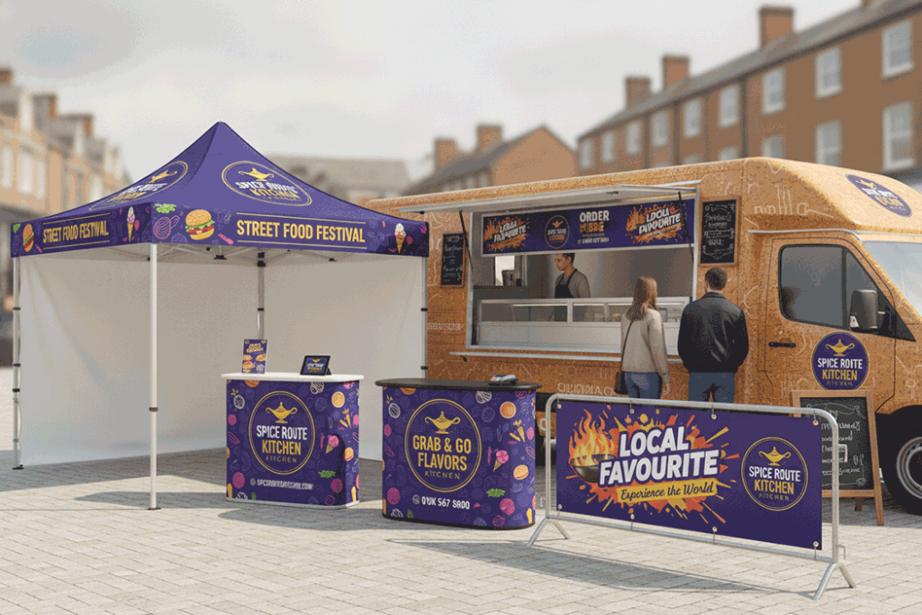 Street Food Van Outdoor Banner Stands