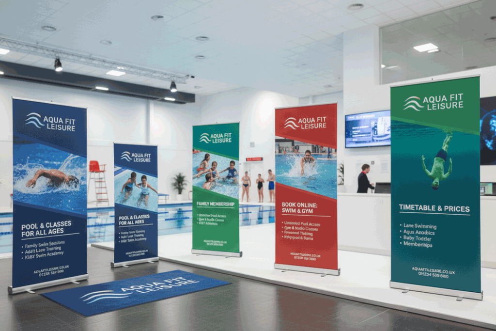 Swimming Pool Indoor Banner Stands