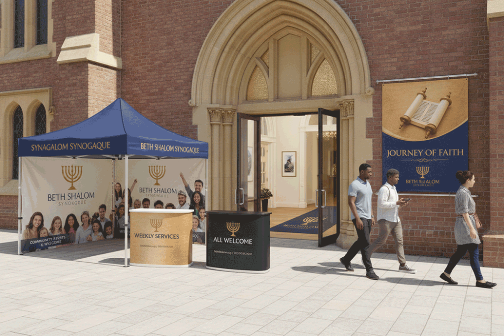 Synagogue Outdoor Banner Stands