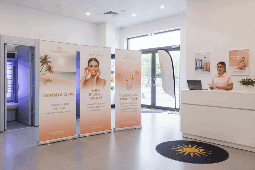 Tanning Salon Indoor Banner Stands