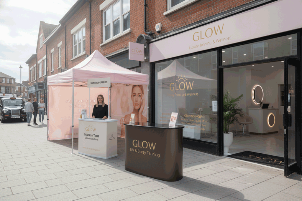 Tanning Salon Outdoor Banner Stands