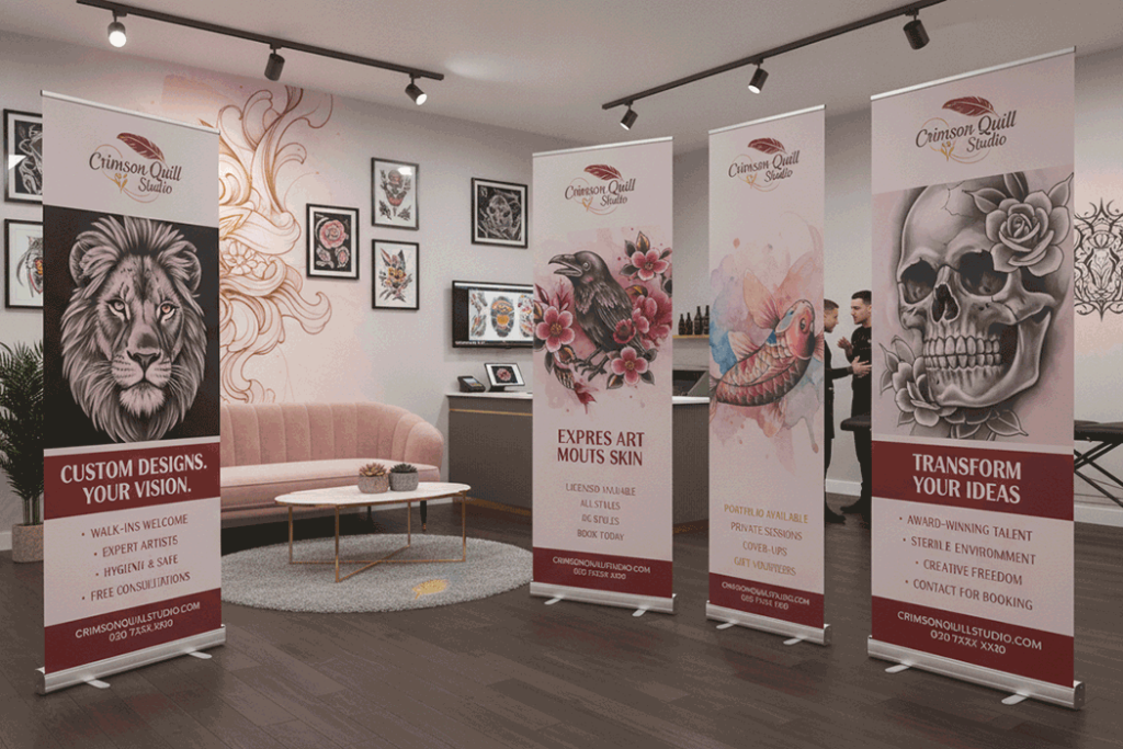 Tattoo Studio Indoor Banner Stands