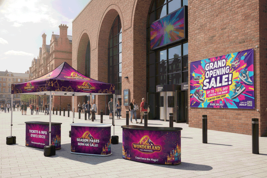 Theme Park Outdoor Banner Stands