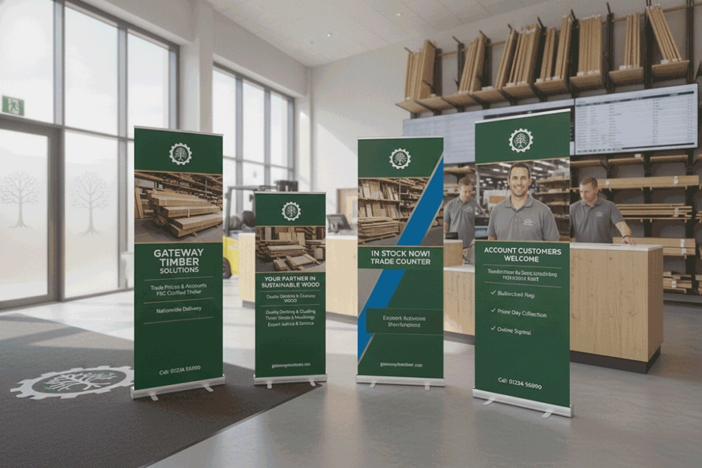 Timber Merchant Indoor Banner Stands