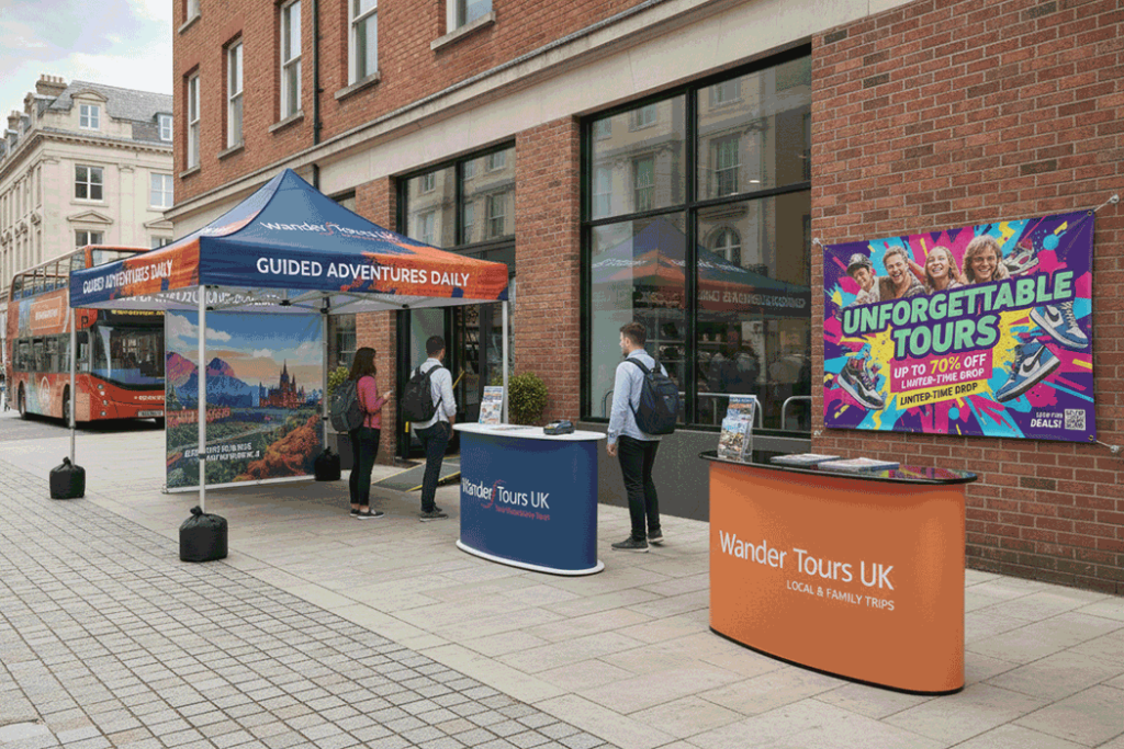 Tour Bus Company Outdoor Banner Stands