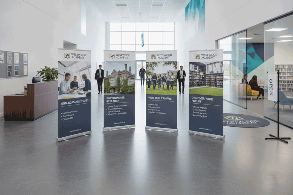 University Indoor Banner Stands