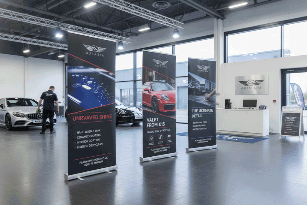 Valeting & Detailing Indoor Banner Stands