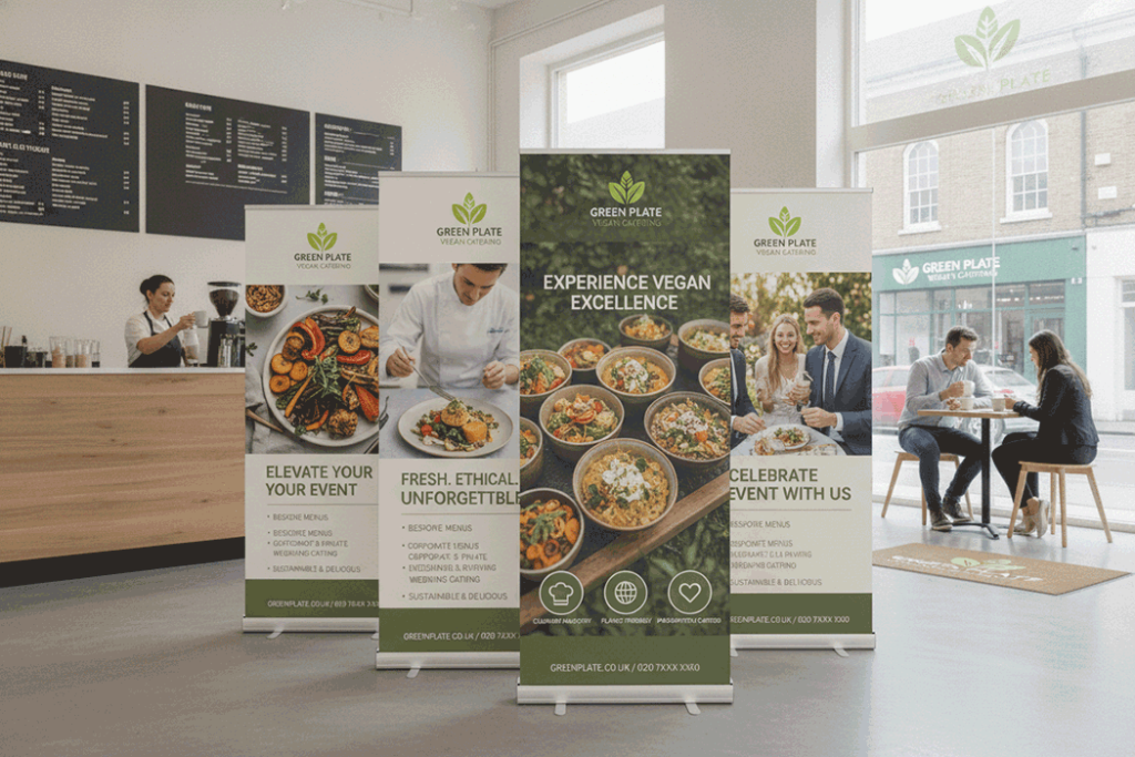 Vegan Catering Indoor Banner Stands