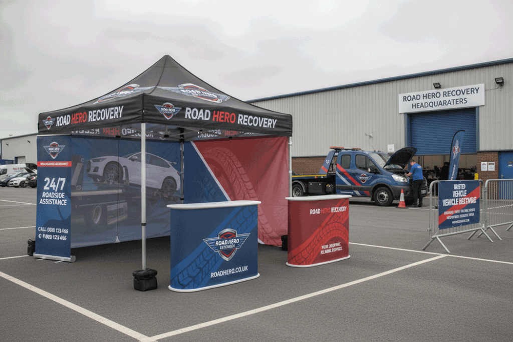 Vehicle Recovery Outdoor Banner Stands