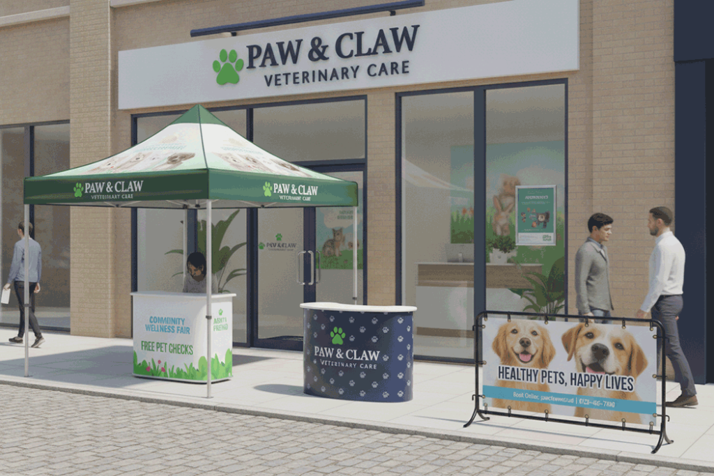 Veterinary Practice Outdoor Banner Stands