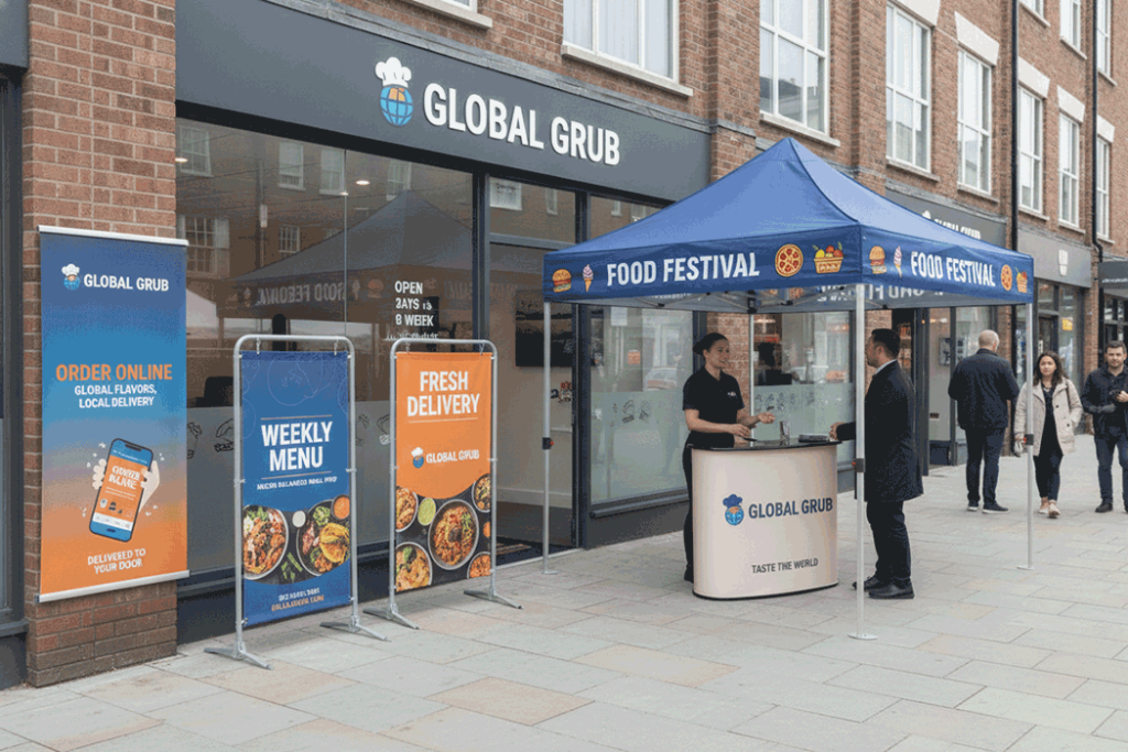 Virtual Restaurant Outdoor Banner Stands