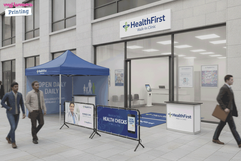 Walk-In Clinic Outdoor Banner Stands