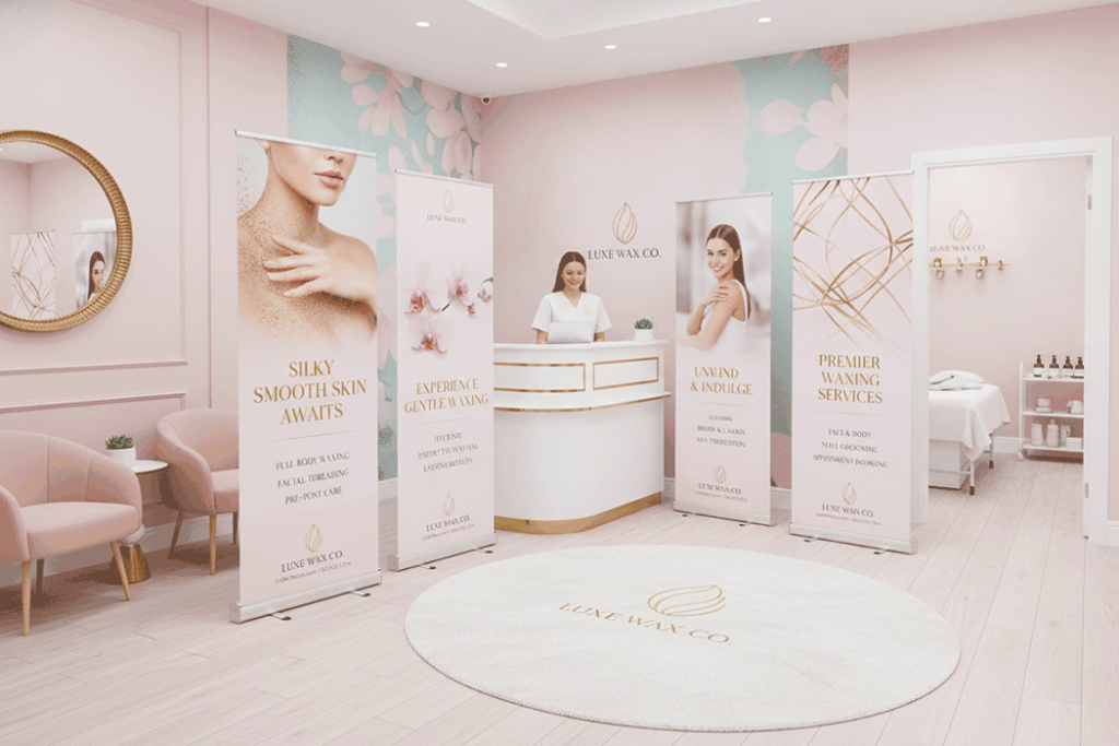 Waxing Salon Indoor Banner Stands
