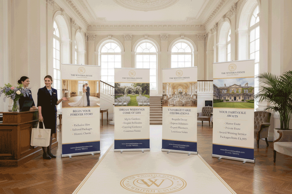 Wedding Venue Indoor Banner Stands