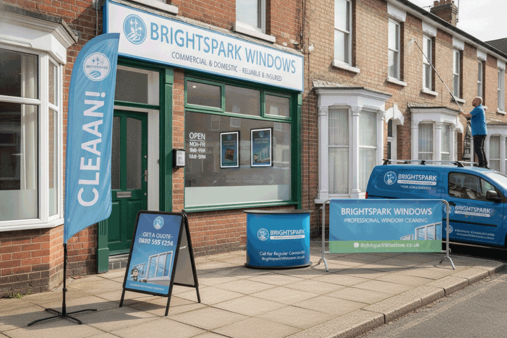 Window Cleaning Outdoor Banner Stands