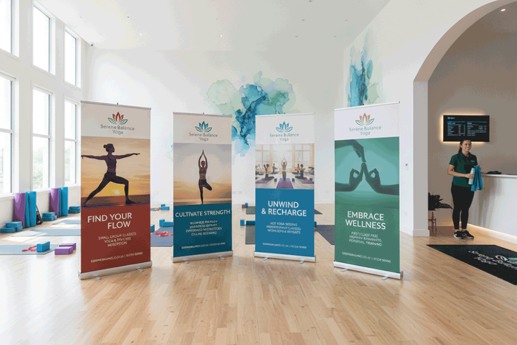 Yoga Studio Indoor Banner Stands